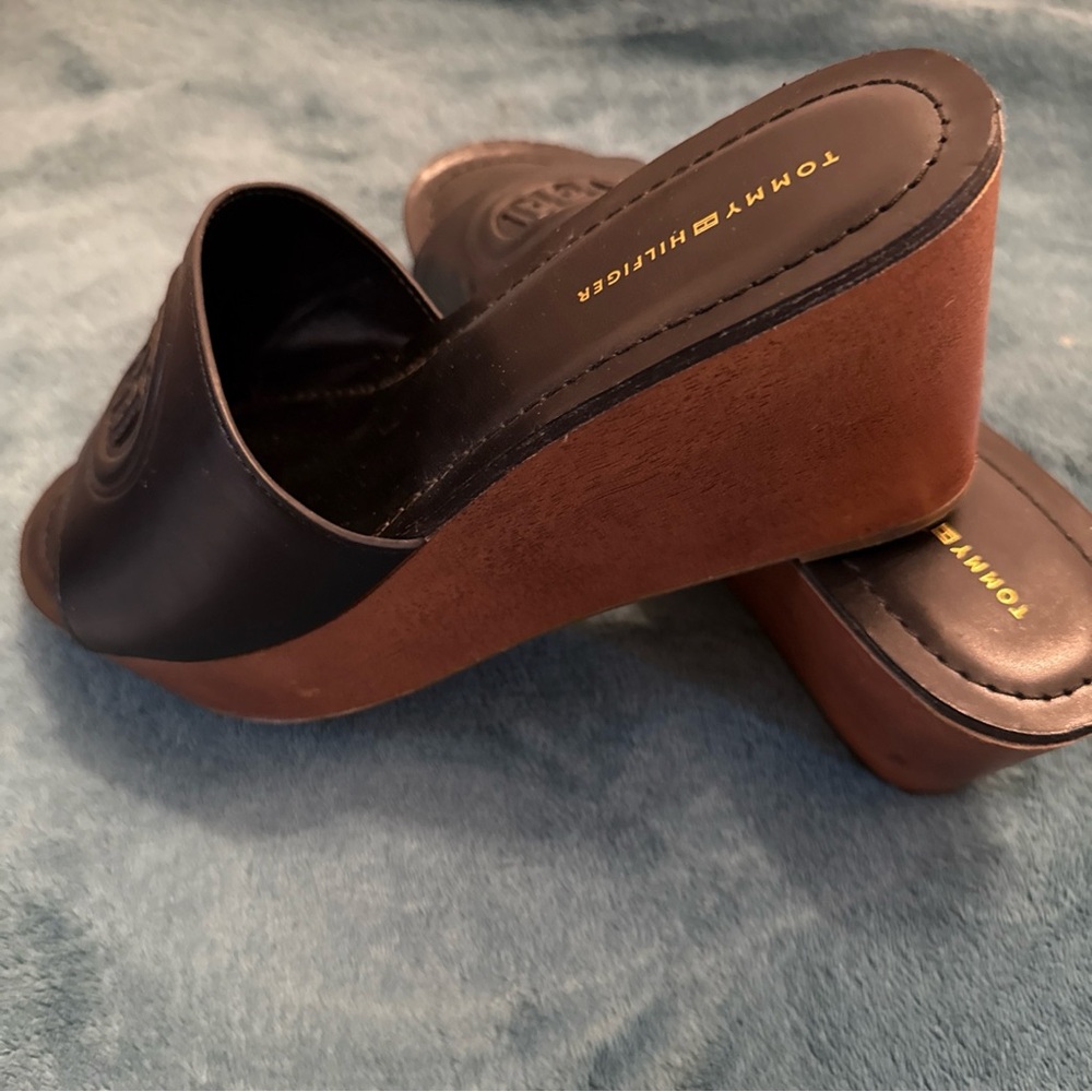 Tommy Hilfiger Black and Brown Platform Shoes